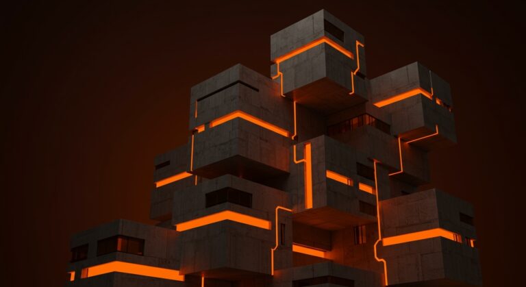 Arquitectura modular del Habitat 67 como metáfora de escalabilidad e innovación en startups tecnológicas.