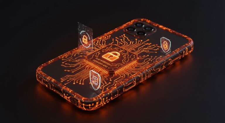 Representación visual de Hardware Attestation, seguridad móvil y el control de Apple y Google sobre las aplicaciones startup.