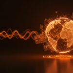 Representación conceptual de IA aplicada a la contabilidad cross-border y gestión financiera internacional para startups.