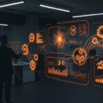 Adopción de inteligencia artificial en empresas peruanas, representando la transformación digital e industria 4.0 en Perú.