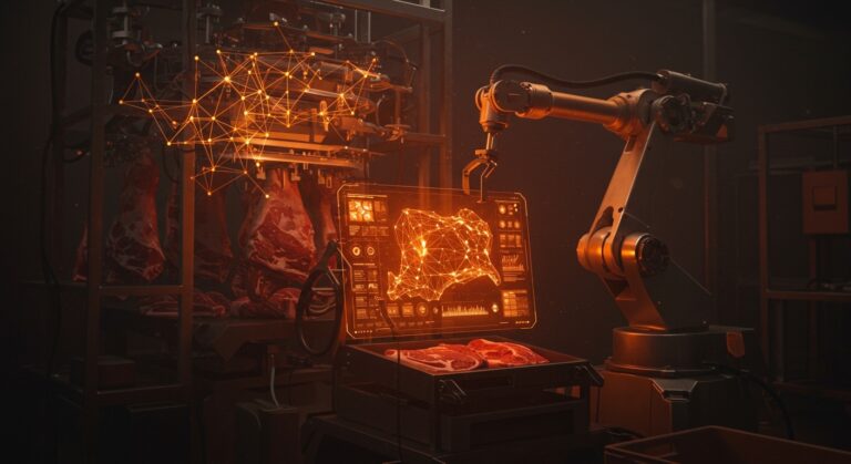 Automatización con IA en la industria cárnica: eficiencia operativa y retorno de inversión para startups B2B.