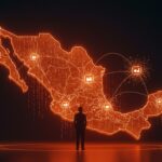Adopción de Inteligencia Artificial en empresas mexicanas hacia 2030, representando la transformación digital en el mercado laboral.