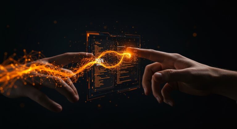 Ingeniero de software trabajando con agentes de IA y redes neuronales en 2026, representando la automatización del desarrollo de código.