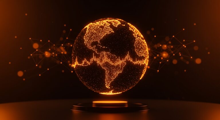 Visualización 3D de datos sísmicos en un mapa interactivo para análisis de climatetech y seguros.