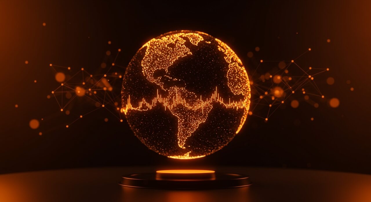 Visualización 3D de datos sísmicos en un mapa interactivo para análisis de climatetech y seguros.