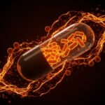 Representación conceptual de Kanvas Biosciences y el microbioma humano para combatir la desnutrición infantil con tecnología HealthTech.