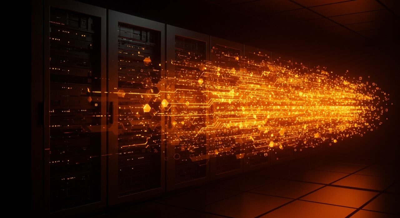 Infografía visual sobre KVBoost optimizando la inferencia de LLMs y reduciendo costos en infraestructura de IA.