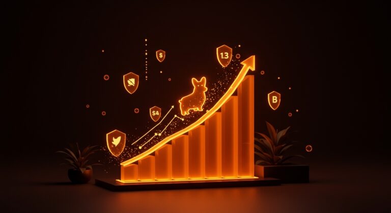 Representación conceptual de crecimiento acelerado en Insurtech con estética de unicornio digital en naranja y negro.