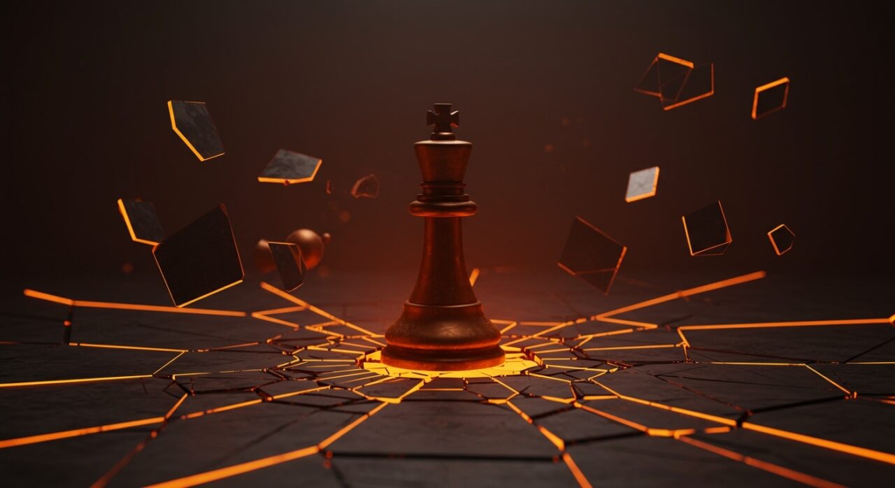 Concepto de gobernanza corporativa y liderazgo en startups inspirado en el caso OpenAI y Sam Altman.