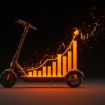 Representación conceptual de la salida a bolsa de Lime, simbolizando la micromovilidad y la oportunidad financiera para startups.