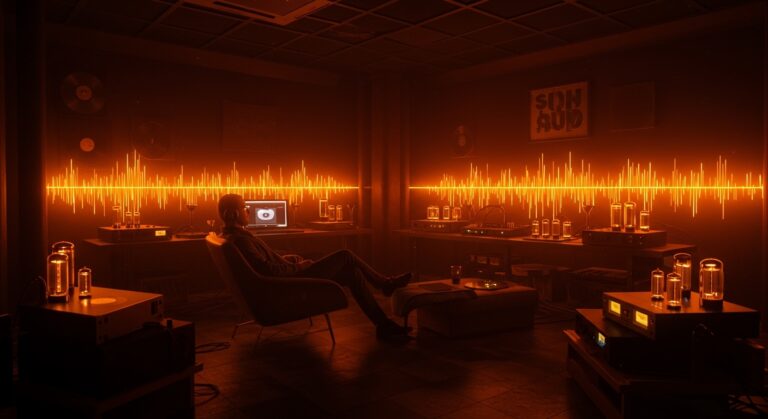 Concepto de listening bars y el mercado de 105 mil millones de dólares, representando la economía de la atención frente a la fatiga digital en el ecosistema startup.
