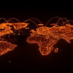 Mapa global de movilidad eléctrica representando el crecimiento de startups de vehículos eléctricos en Europa y LATAM frente al dominio chino.