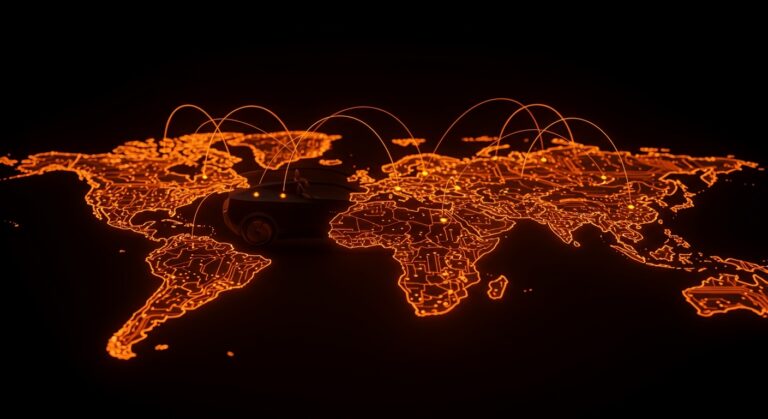 Mapa global de movilidad eléctrica representando el crecimiento de startups de vehículos eléctricos en Europa y LATAM frente al dominio chino.