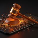 Representación conceptual de la regulación de la UE sobre diseño adictivo en redes sociales y ética de UX para startups.