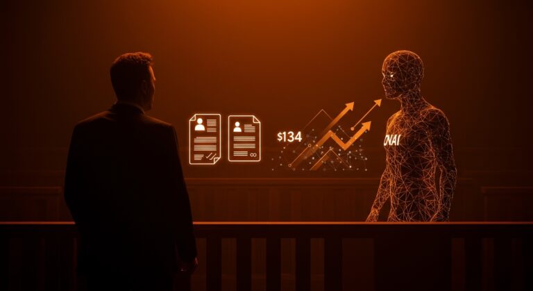 Elon Musk demandando a OpenAI en un juicio multimillonario, simbolizando lecciones clave para fundadores de startups en el ecosistema de IA.