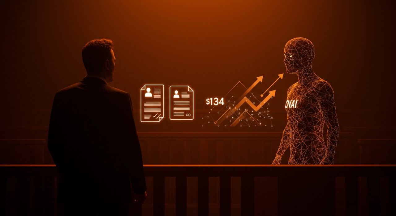 Elon Musk demandando a OpenAI en un juicio multimillonario, simbolizando lecciones clave para fundadores de startups en el ecosistema de IA.