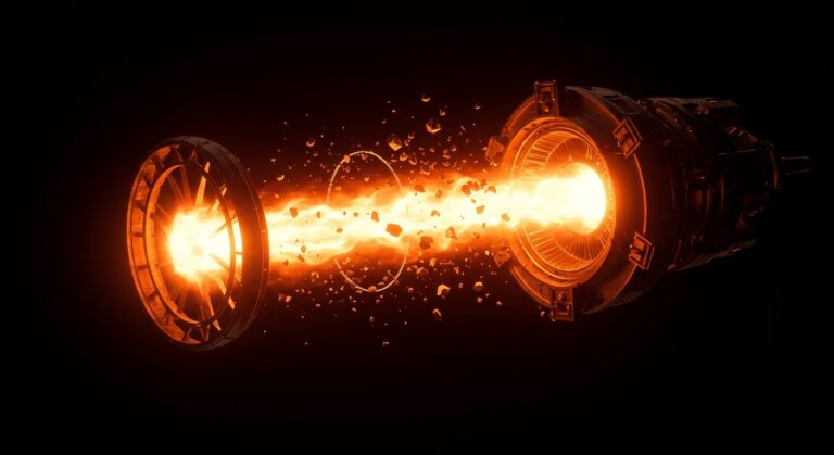 Representación conceptual de un motor iónico de alta potencia de la NASA, simbolizando la innovación en deeptech espacial y propulsión avanzada.