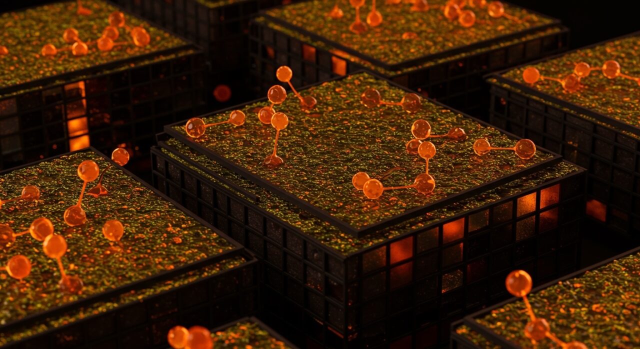 Paneles de biomateriales a base de algas con diseño sostenible, representando la innovación DeepTech de Nido y la reducción de CO2 en construcción.