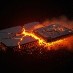 Representación conceptual de la pérdida de mercado de Nvidia en China y la soberanía tecnológica de chips de IA.