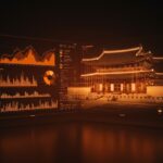 Dashboard de observabilidad omen.ops inspirado en la historia de la dinastía Joseon para visualización de datos en startups.