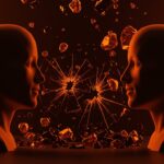 Representación conceptual de conflicto de liderazgo y cultura tóxica en una startup de IA, inspirada en el caso OpenAI, Sam Altman y Elon Musk.