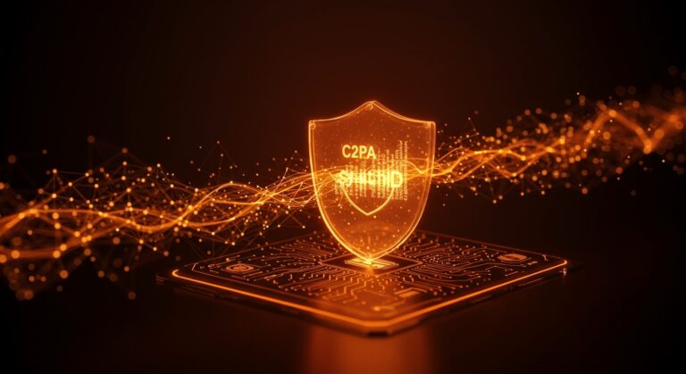 Implementación de estándares C2PA y SynthID en startups de IA para garantizar transparencia y seguridad digital.