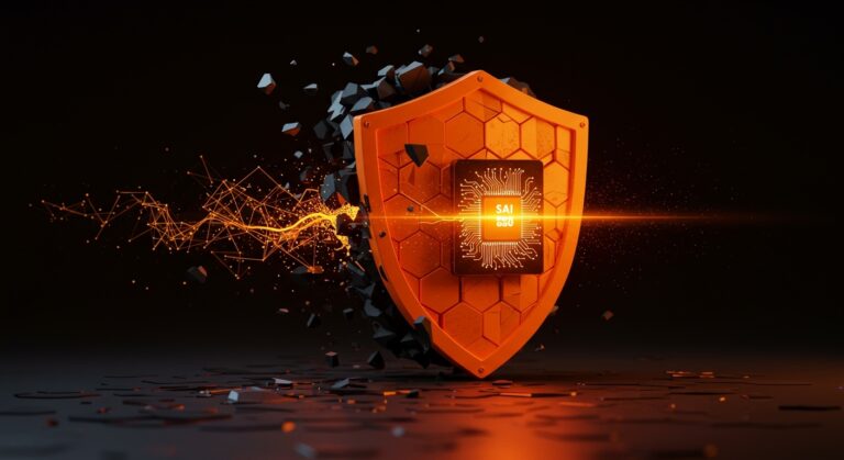 Representación visual de ciberseguridad con IA para startups, destacando la detección de vulnerabilidades mediante la herramienta OpenAI Daybreak.
