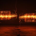Representación conceptual de gobernanza de IA y el conflicto legal entre OpenAI y Elon Musk en tonos naranja y negro.