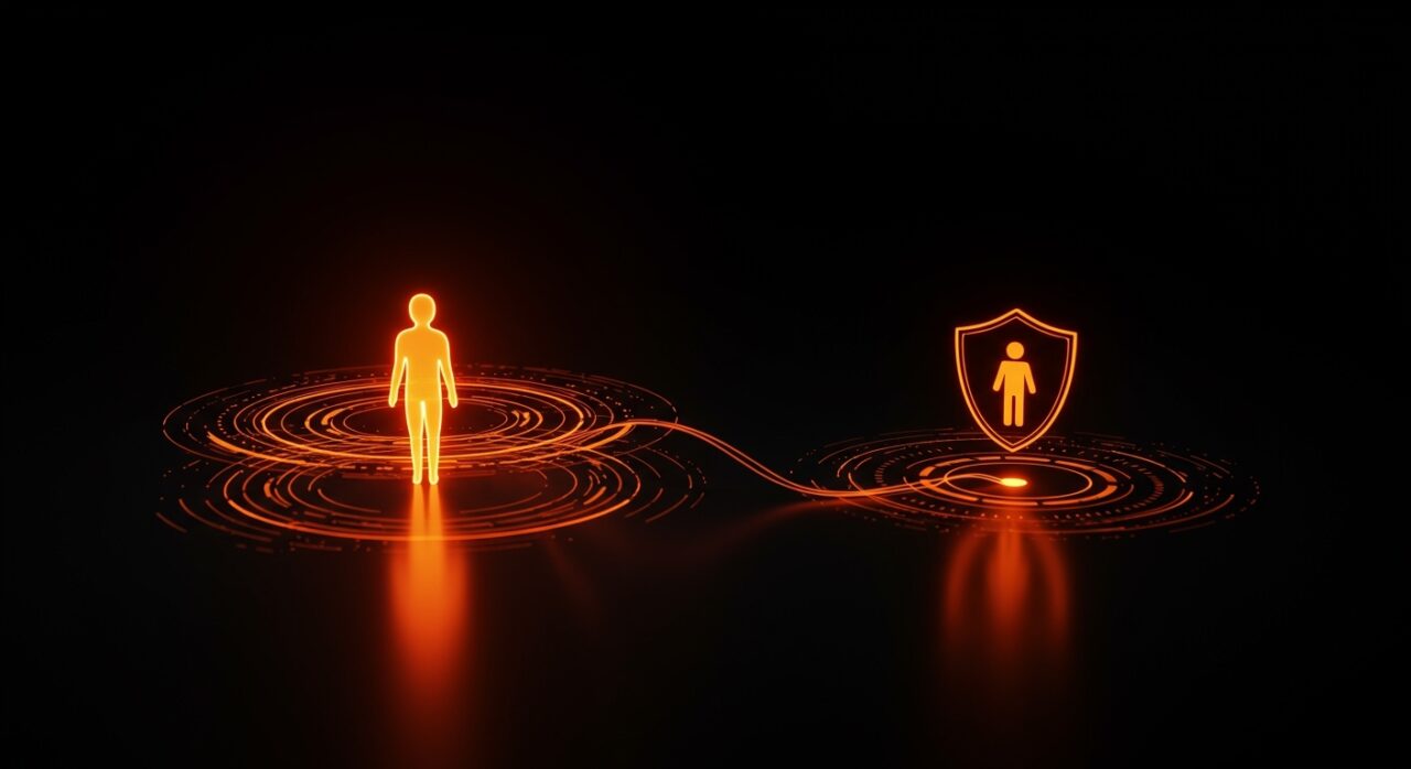 Representación conceptual de OpenAI Trusted Contact y seguridad en IA aplicada a la salud mental para startups.