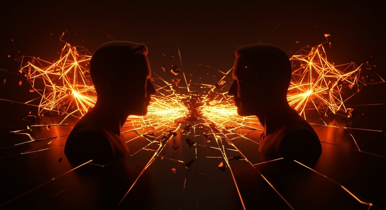 Representación conceptual del litigio entre Elon Musk y OpenAI sobre la gobernanza de la inteligencia artificial.