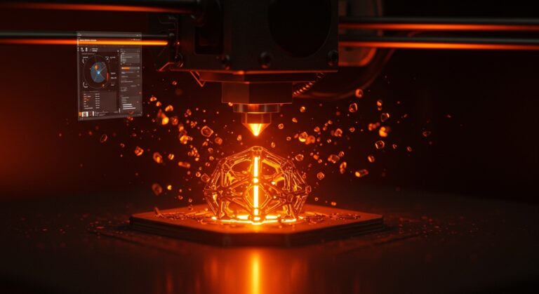 Impresión 3D avanzada con OrcaSlicer y Bambu Lab, representando el control técnico y la libertad de flujo de trabajo para founders.