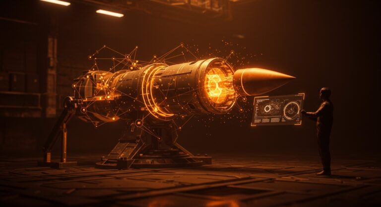 Representación conceptual de startups de defense tech y tecnología de misiles alineadas con la inversión del Pentágono.