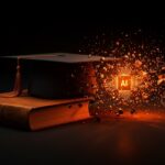 Representación conceptual de la inteligencia artificial impactando la integridad académica y el mercado de EdTech en Princeton.