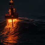 Boya Marmok A-5 de IDOM capturando energía undimotriz en el Mar Cantábrico, innovación deeptech en renovables marinas.