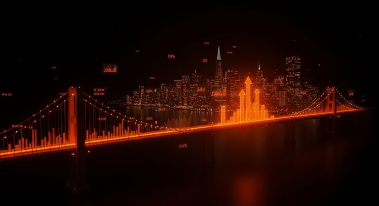 Representación visual de una startup fintech de Latinoamérica escalando hacia Silicon Valley y Venture Capital.