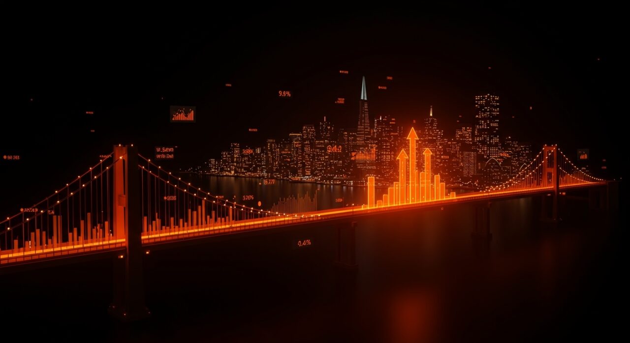 Representación visual de una startup fintech de Latinoamérica escalando hacia Silicon Valley y Venture Capital.