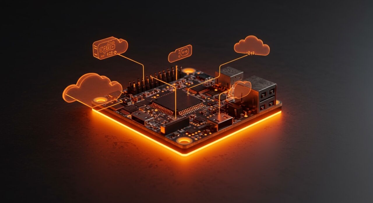 Raspberry Pi Zero configurada como servidor web minimalista para startups, representando el ahorro de costos en infraestructura digital.