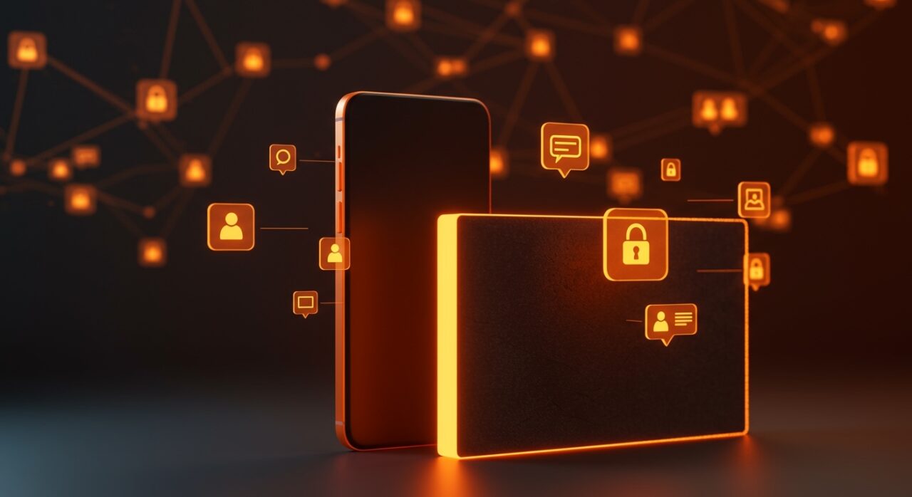 Representación visual de una barrera digital y un smartphone, simbolizando la estrategia de walled garden de Reddit y el crecimiento de apps para startups.