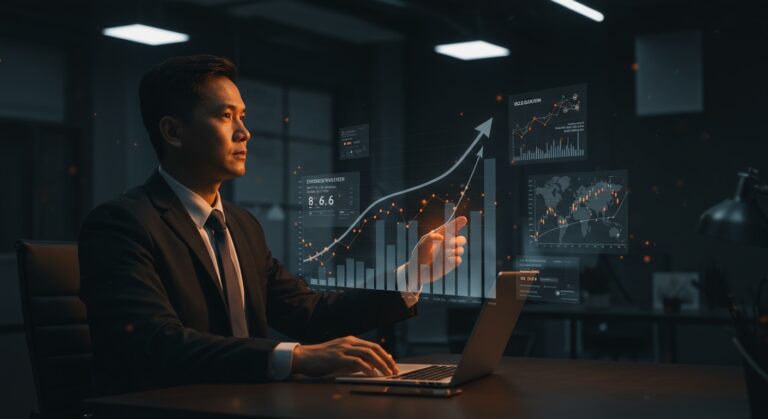 Estratega financiera analizando crecimiento B2B y planes de IPO de Revolut en el sector fintech.