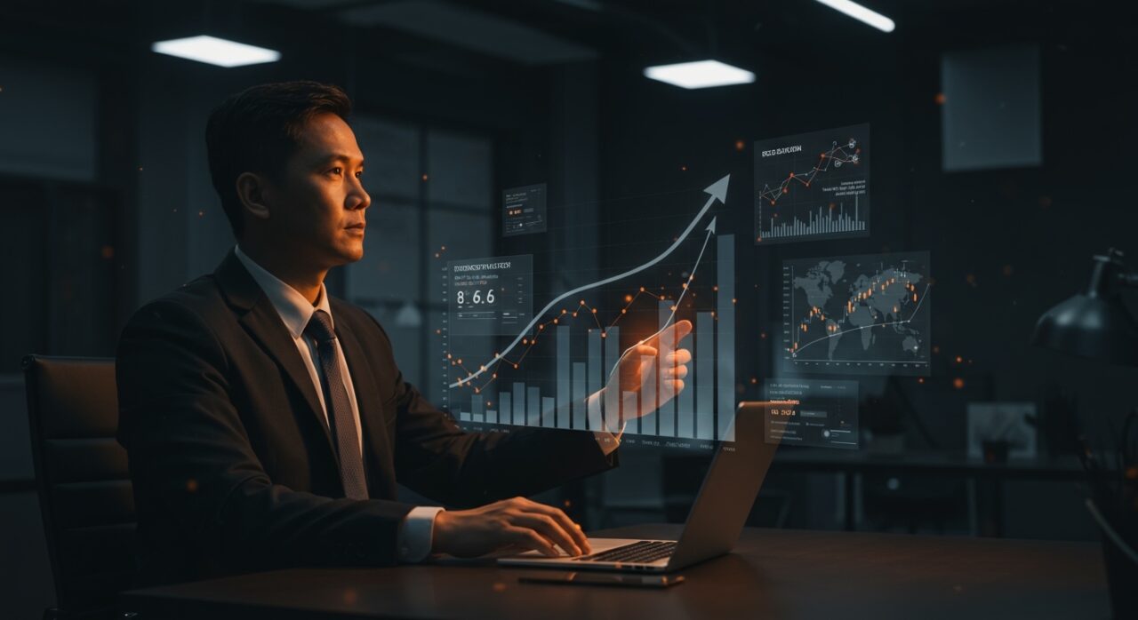 Estratega financiera analizando crecimiento B2B y planes de IPO de Revolut en el sector fintech.