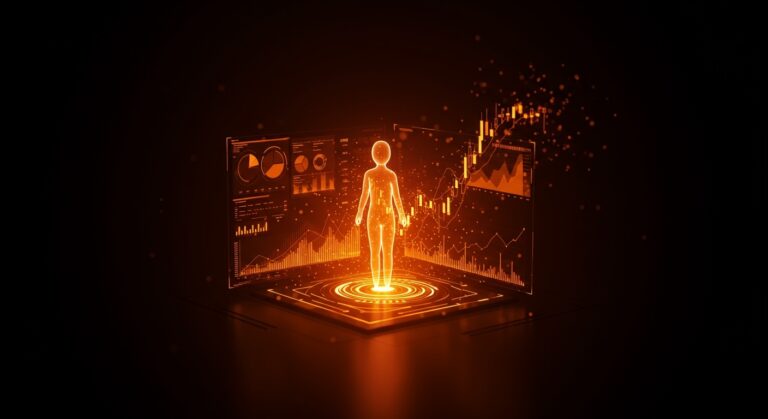 Agentes de IA operando en plataformas de trading como Robinhood, representando la automatización financiera y la inversión autónoma en 2026.