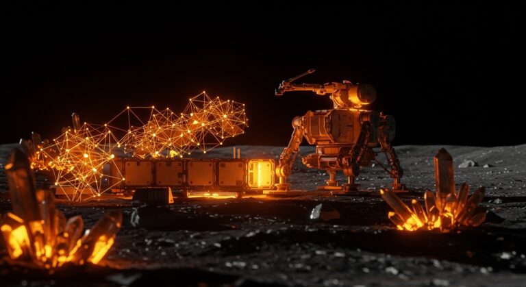 Robot albañil de 100kg para la misión Chang'e-8 de China, revolucionando la automatización espacial y la tecnología deeptech lunar.