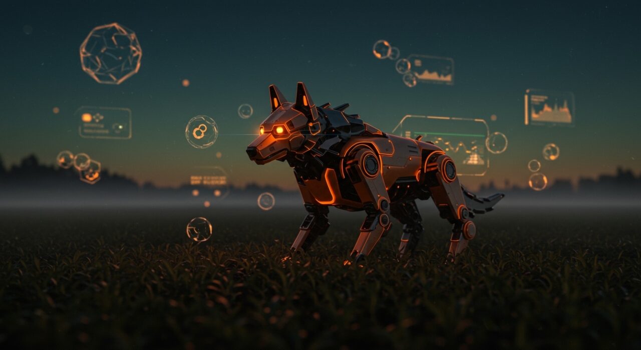 Robot Monster Wolf de Ohta Seiki para automatización agrícola en Japón, protegiendo cultivos contra ataques de osos.