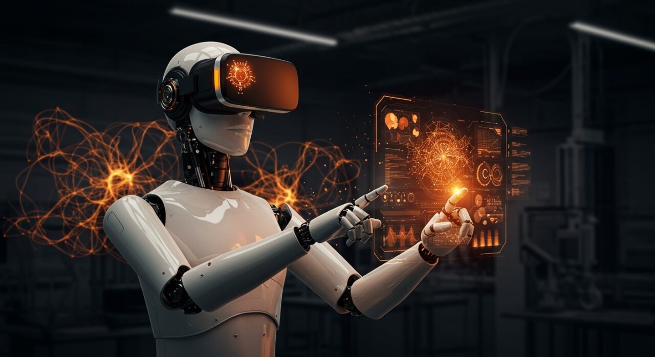 Robots humanoides en entrenamiento con realidad virtual, marcando el futuro de la automatización industrial y la IA en China.
