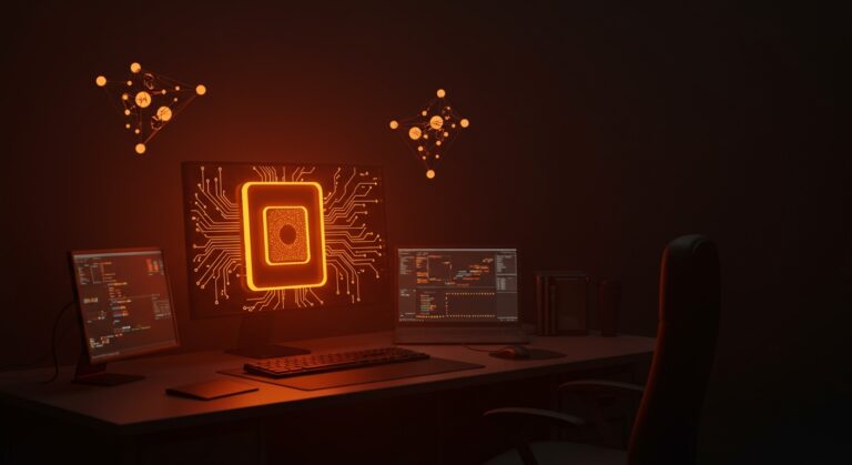 Sistema operativo Rusty Penguin desarrollado en Rust, representando innovación tecnológica y arquitectura de software de alto rendimiento para startups.