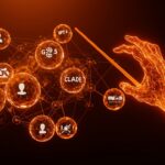 Representación conceptual de orquestación de LLM con Sakana AI, mostrando agentes de IA colaborando para optimizar costos y rendimiento.
