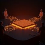 Acuerdo salarial en Samsung por beneficios de chips de IA, representando la gestión de talento y el futuro del trabajo tecnológico.