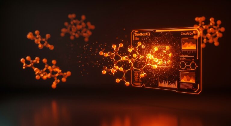 Integración de SandboxAQ y Claude para el descubrimiento de fármacos mediante inteligencia artificial en biotecnología.