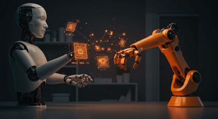 Modelo de negocio de la startup Shift: intercambio de servicios de limpieza por datos de entrenamiento para robots IA.