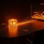 Grafico financiero alcista de SoftBank y OpenAI representando la inversion en inteligencia artificial y el mercado tech de japon.
